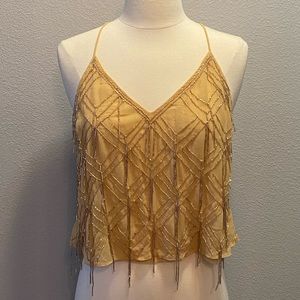 Free People beaded crop top XS